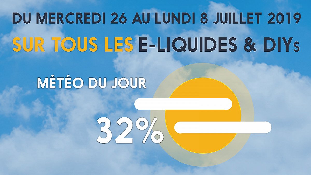 E-liquides & DIYs : La météo détermine votre pourcentage de réduction