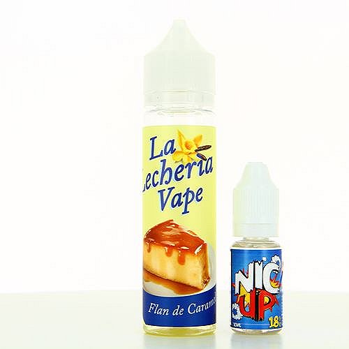 Flan de Caramel  La Lecheria Vape 50ml + Booster Nic Up 10ml 18mg