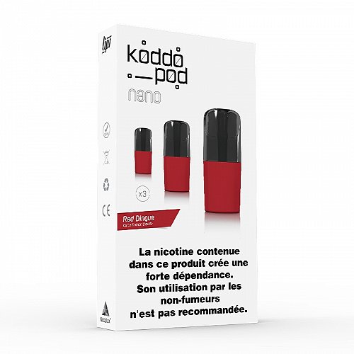Pack de 3 Pods de 2ml Red Dingue Le French Liquide KoddoPod