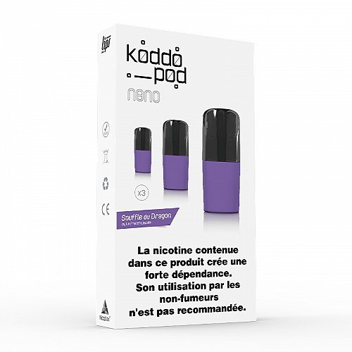 Pack de 3 Pods de 2ml Souffle Du Dragon Le French Liquide KoddoPod 20mg