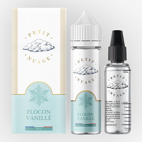 Flocon Vanille Petit Nuage 60ml + Fiole Vide 30ml Graduée