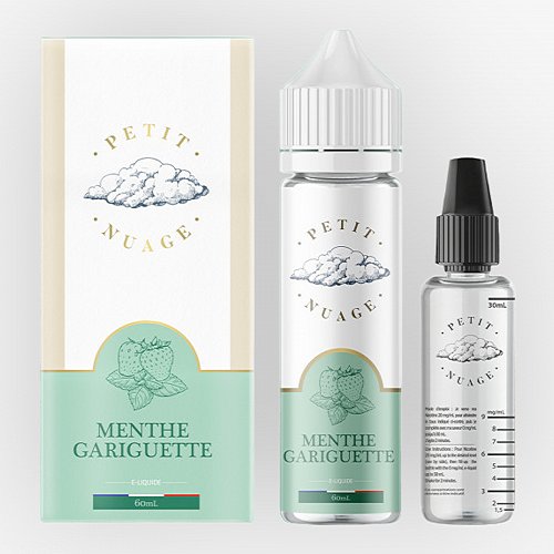 Menthe Gariguette Petit Nuage 60ml + Fiole Vide 30ml Graduée