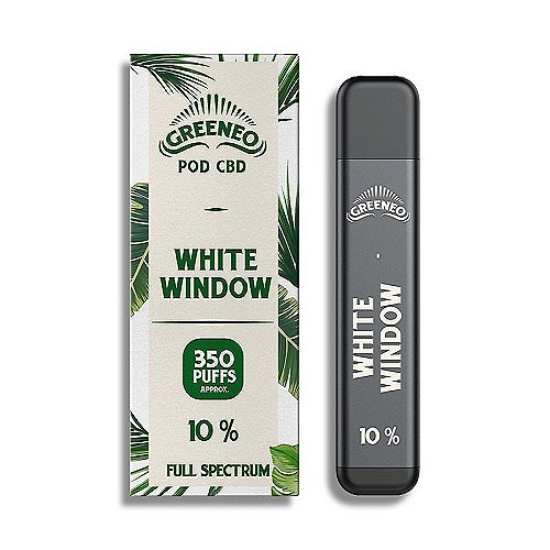 White Window CBD Pod Jetable 280mah 1.2ml Greeneo 10%