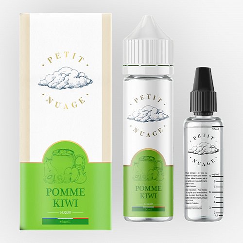 Pomme Kiwi Petit Nuage 60ml + Fiole Vide 30ml Graduée