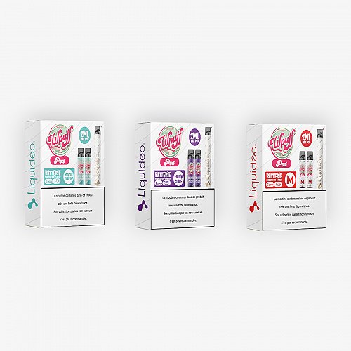 Starter Kit WPuff Pod 550mah Blanc + 2 pods 2ml 1.7% Liquideo