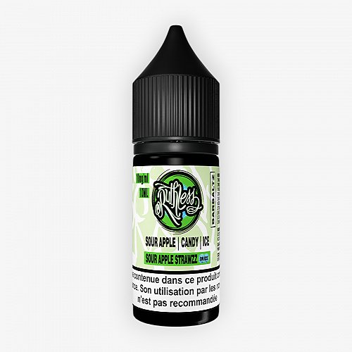 Sour Apple Strawzz On Ice BarSaltz Ruthless 10ml