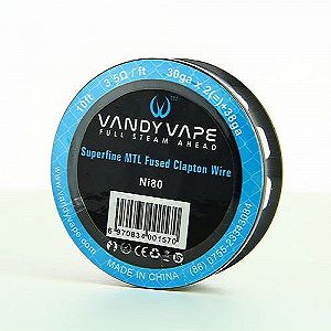 Superfine MTL Fused Clapton Wire NI 80 30gaX2 + 38ga Vandy Vape Superfine MTL Fused Clapton Wire NI 80 30gaX2 + 38ga Vandy Vape