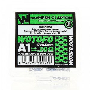 Pack de 5 NexMesh Clapton A1 0.2ohms Wotofo Pack de 5 NexMesh Clapton A1 0.2ohms Wotofo