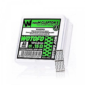 Pack de 5 NexMesh Clapton S 0.15ohm Wotofo Pack de 5 NexMesh Clapton S 0.15ohm Wotofo